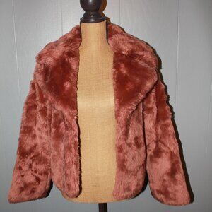 A New Day Faux Fur Pink Coat Size XS